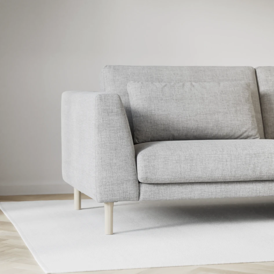 Willow - 3-sits soffa med divan höger, fast klädsel - Grå