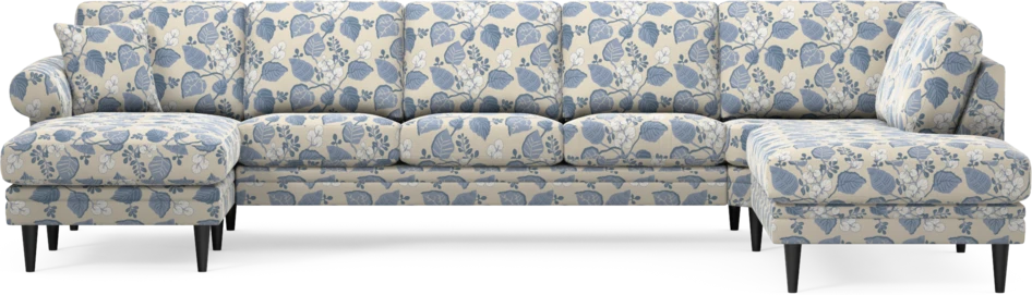 Eden - 3-sits soffa med schäslong vänster och divan höger - Flerfärgad