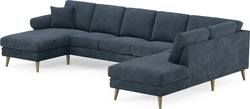 Eden - 3-sits soffa med schäslong vänster och divan höger - Blå