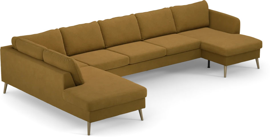County - 4-sits soffa med divan vänster och schäslong höger - Gul