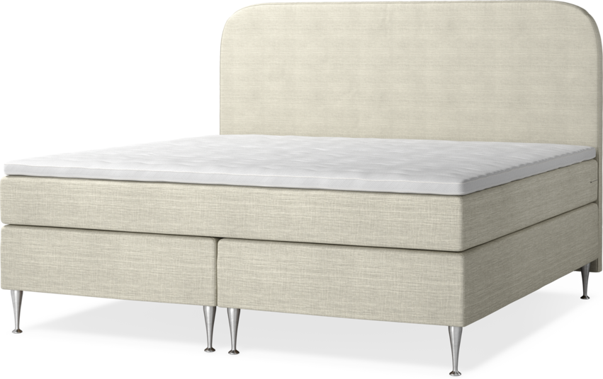 New York - Kontinentalsäng, dubbelsäng med bäddmadrass och sänggavel slät - Beige