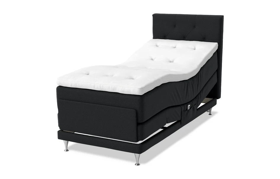 Dream Delux - Ställbar säng, enkelsäng med bäddmadrass Sleep Delux vit - Svart