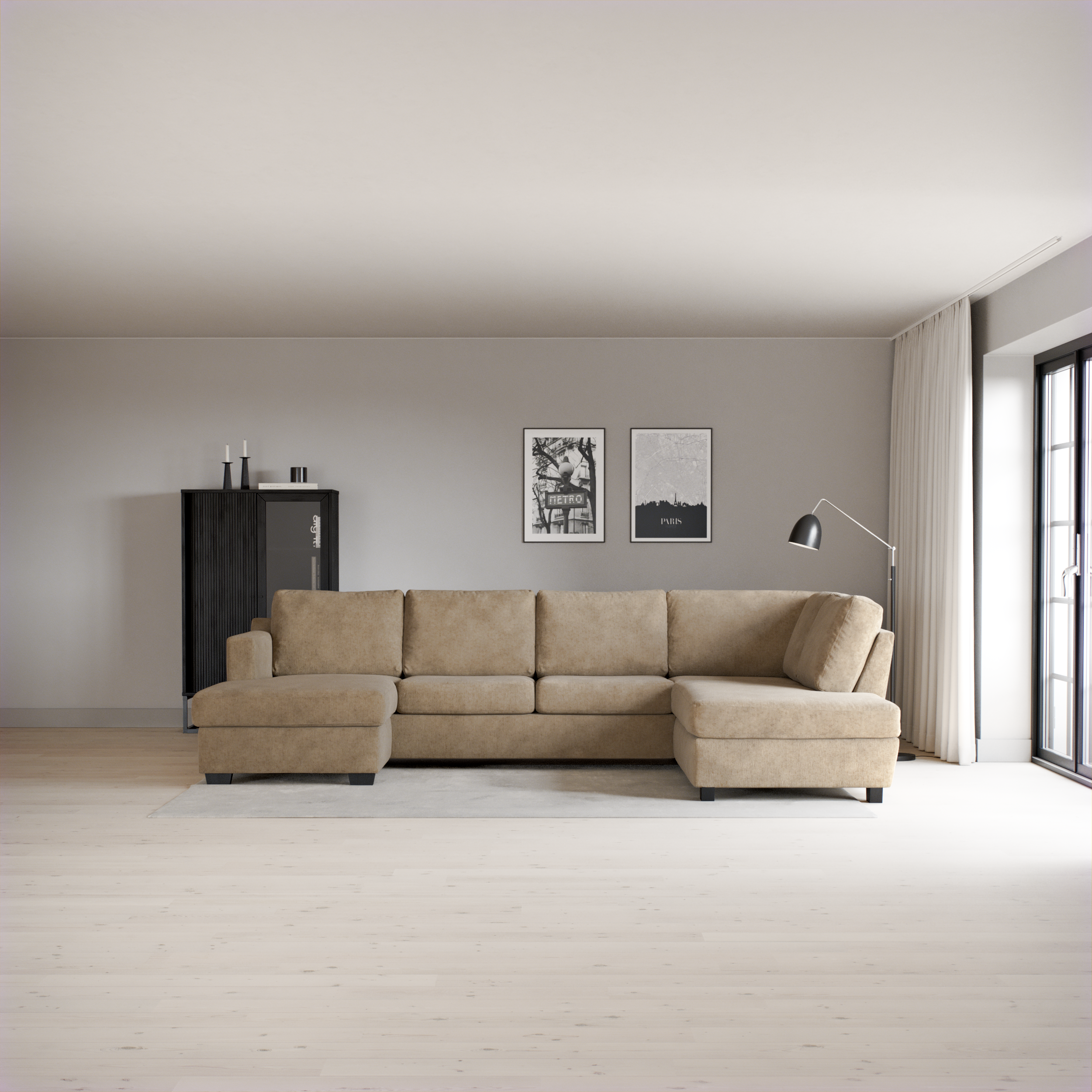 Friday - 3-sits soffa med schäslong vänster och divan höger - inspiration