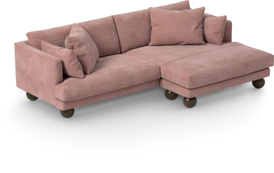 Harper - 4-sits med schäslong XL höger - Rosa