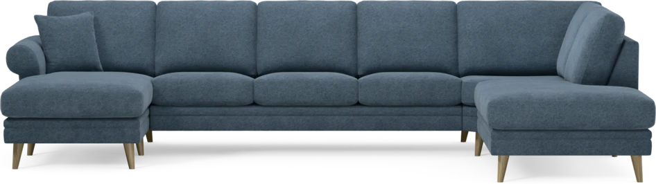 Eden - 3-sits soffa med schäslong vänster och divan höger - Blå
