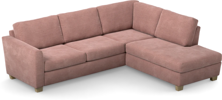 Friday - 2,5-sits soffa med divan höger - Rosa