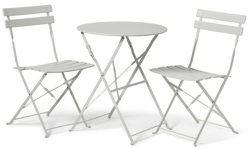 Barista - Utegrupp med bord och 2 stolar - Vit