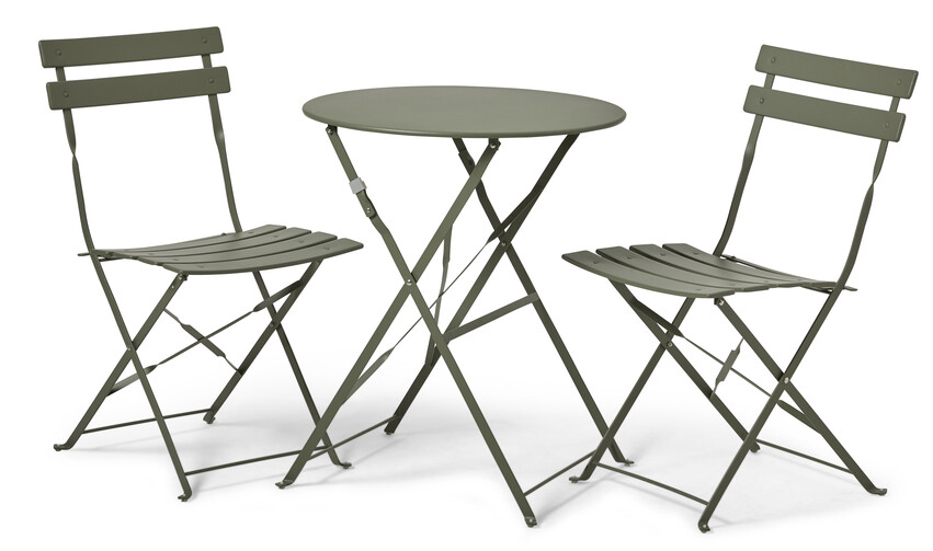 Barista - Utegrupp med bord och 2 stolar - Grön