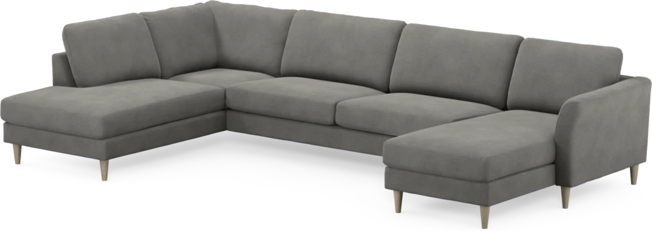Bridge - 3-sits soffa med divan vänster och schäslong höger - Grå