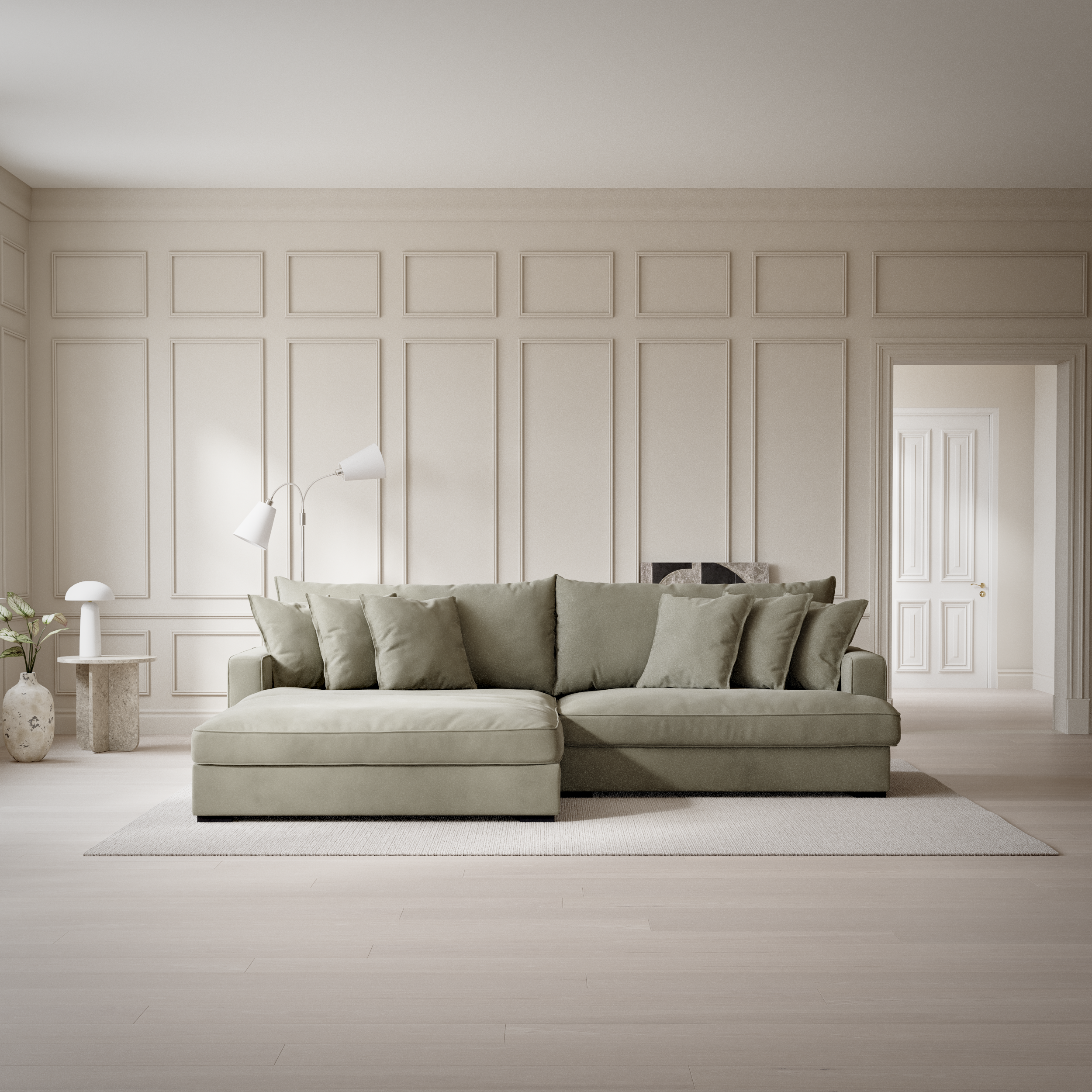 Rossi, 2-sits soffa med schäslong XL vänster