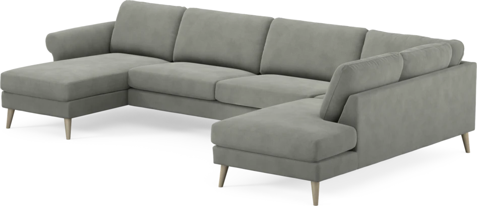 Bridge - 3-sits soffa med schäslong vänster och divan höger - Grå