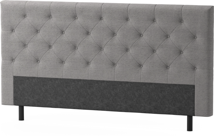 Delux Pikerad Låg - Sänggavel, 90-210 cm - Grå