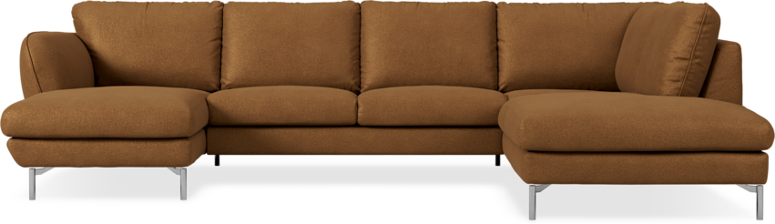 Madison Lux - 2-sits soffa med schäslong vänster och divan höger - Brun