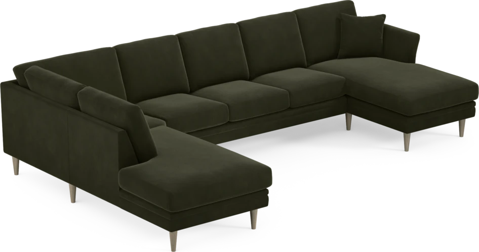 Eden - 3-sits soffa med divan vänster och schäslong höger - Grön