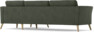 Bridge - 3-sits soffa med schäslong höger - Grön