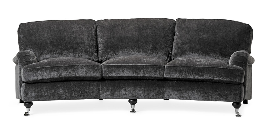 Oxford Delux - 3-sits soffa svängd, fast klädsel - Grå
