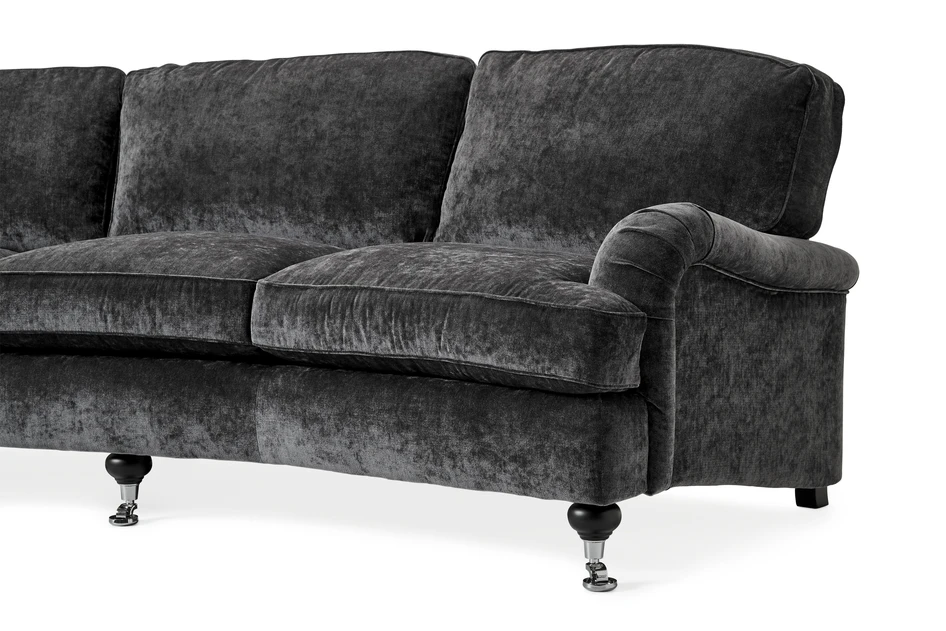 Oxford Delux - 3-sits soffa svängd, fast klädsel - Grå
