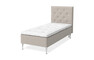 Sense Delux - Ramsäng, enkelsäng med bäddmadrass Sleep Delux vit - Beige