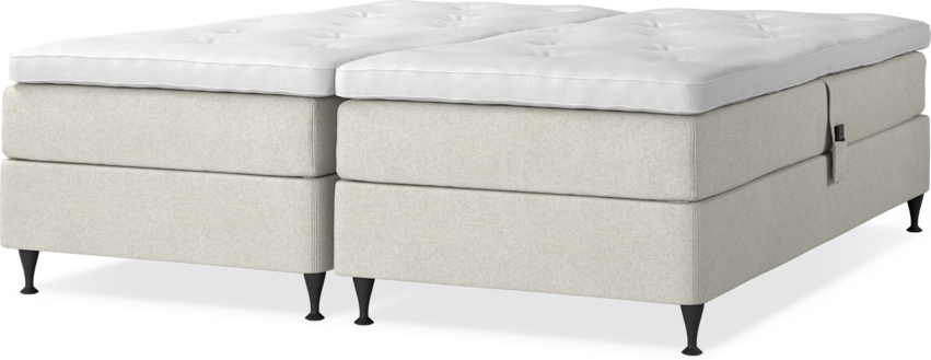 Delux Sense - Ställbar säng, dubbelsäng med bäddmadrass - Beige