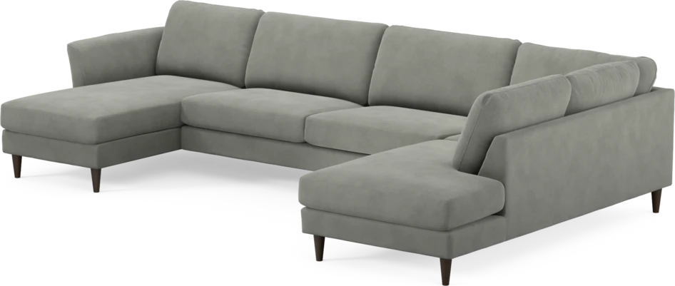 Bridge - 3-sits soffa med schäslong vänster och divan höger - Grå