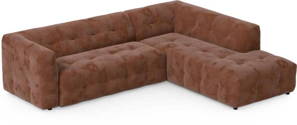 Bella - 3-sits soffa med divan höger - Orange