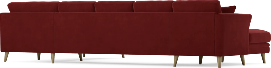 Eden - 3-sits soffa med schäslong vänster och divan höger - Röd