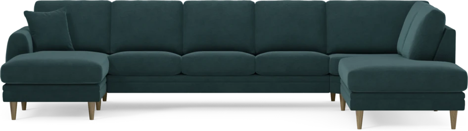 Eden - 3-sits soffa med schäslong vänster och divan höger - Blå