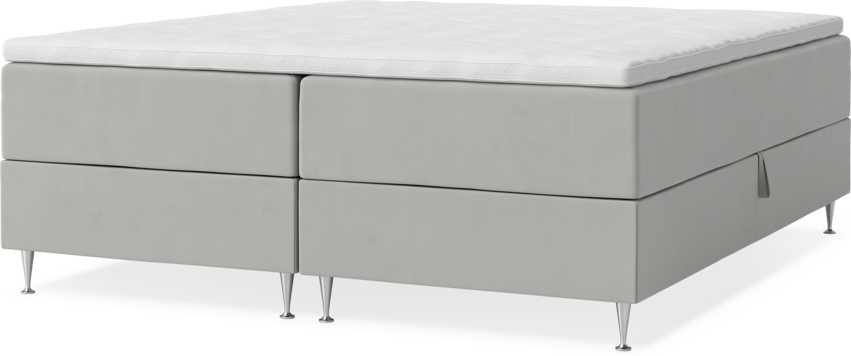 New York - Förvaringssäng, dubbelsäng med bäddmadrass, sängben och sängben - Grå