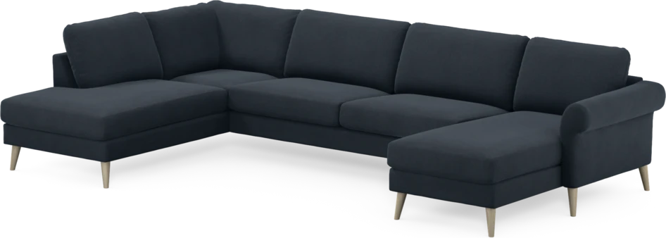 Bridge - 3-sits soffa med divan vänster och schäslong höger - Blå