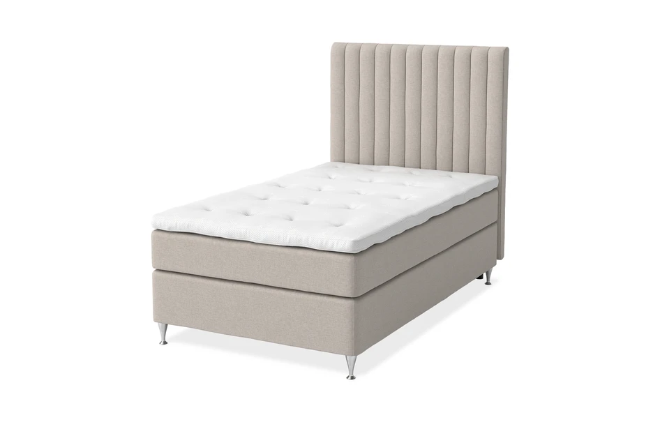 Sleep Delux - Kontinentalsäng, enkelsäng med bäddmadrass Dream Delux vit - Beige