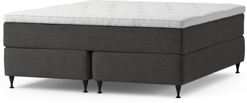 Delux Dream - Kontinentalsäng, dubbelsäng med bäddmadrass och sängben - Grå