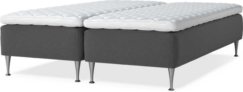 Delux Sense - Ramsäng, dubbelsäng med bäddmadrass - Grå