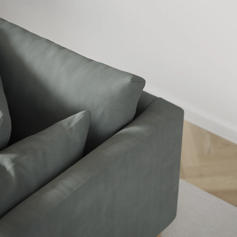 Harper - 4-sits med schäslong XL vänster - Grön