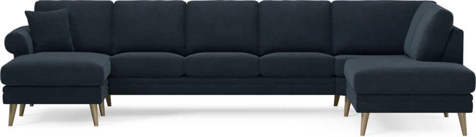 Eden - 3-sits soffa med schäslong vänster och divan höger - Blå