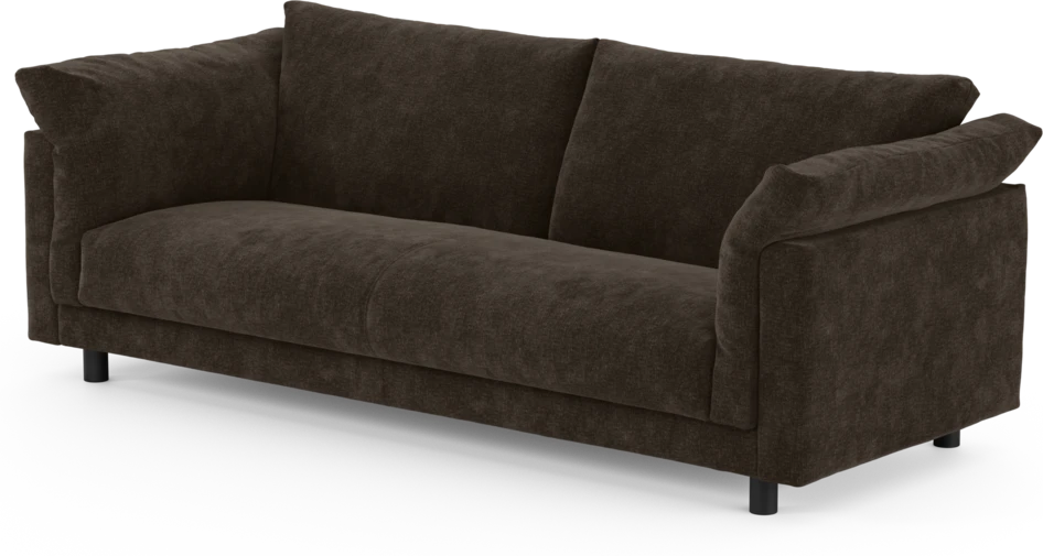 Cherrie - 3-sits soffa, hel dyna, fast klädsel - Brun