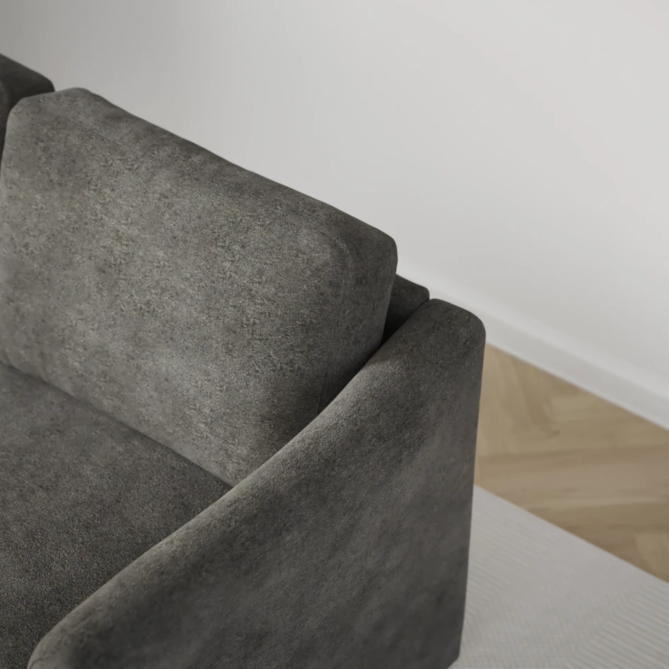 Öland - Bäddsoffa 3-sits, längsbäddad - Grå
