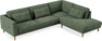 Willow - 3-sits soffa med divan höger, fast klädsel - Grön