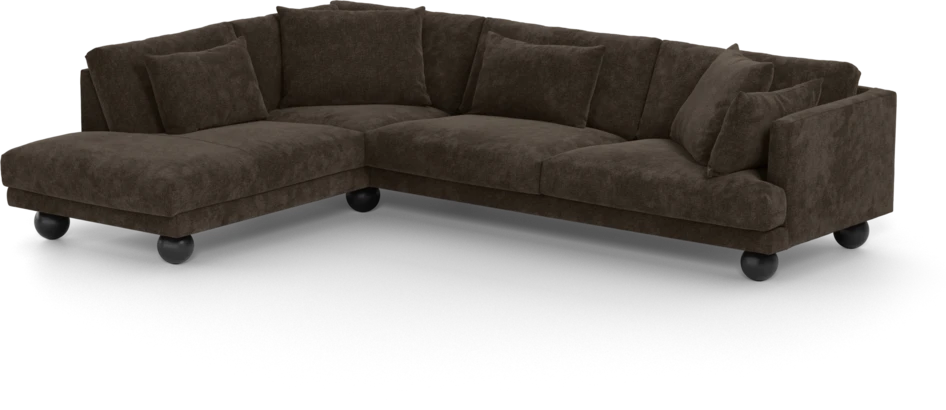 Harper - 3-sits soffa med divan vänster - Brun