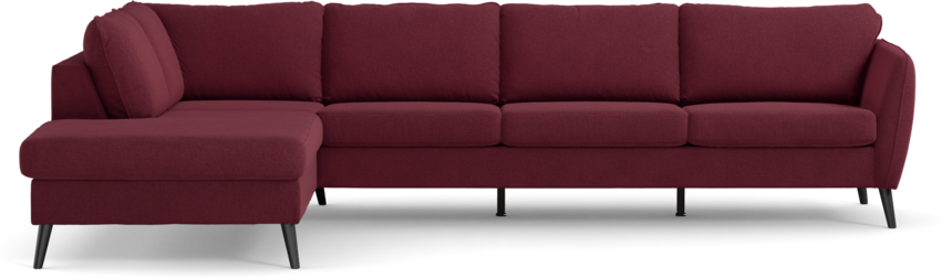 County - 3-sits soffa med divan vänster - Röd