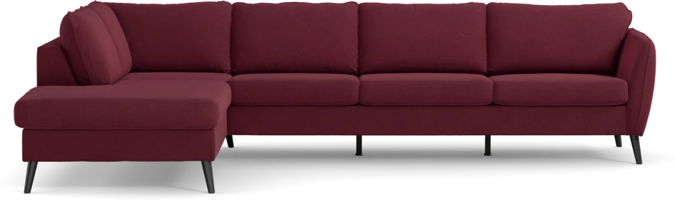 County - 3-sits soffa med divan vänster - Röd