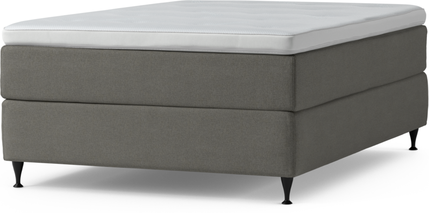 Delux Dream - Kontinentalsäng, enkelsäng 140 cm med bäddmadrass och sängben - Grå