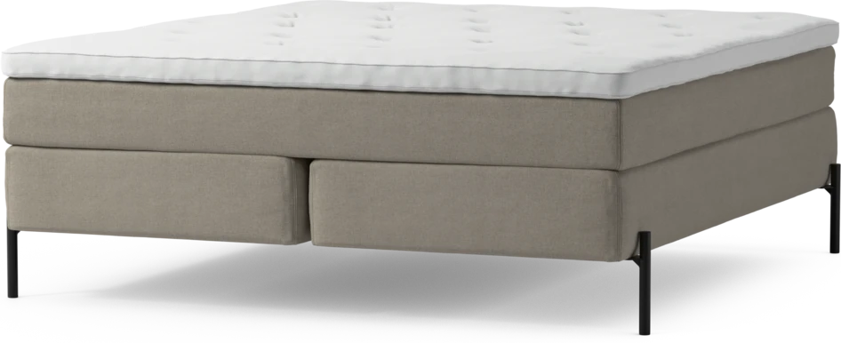 Delux Sense - Kontinentalsäng, dubbelsäng med bäddmadrass och sängben - Beige