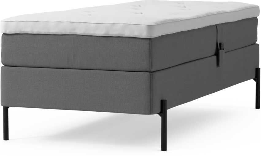 Delux Sense - Ställbar säng, enkelsäng med bäddmadrass och sängben