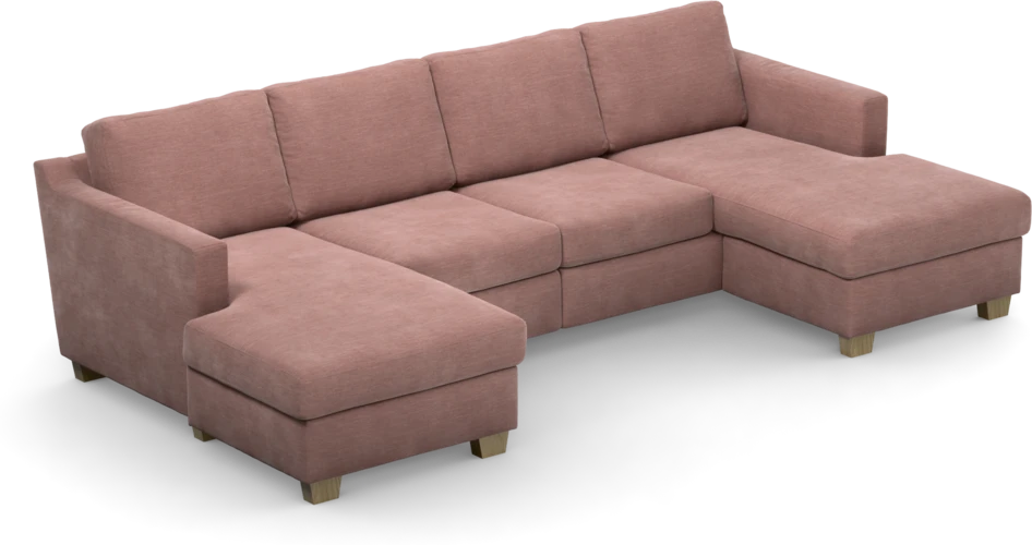 Friday - 2-sits soffa med två schäslonger - Rosa