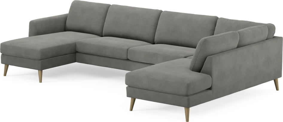 Bridge - 3-sits soffa med schäslong vänster och divan höger - Grå