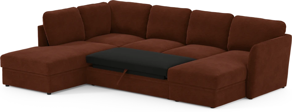 Öland - Bäddsoffa med divan vänster och schäslong höger - Orange