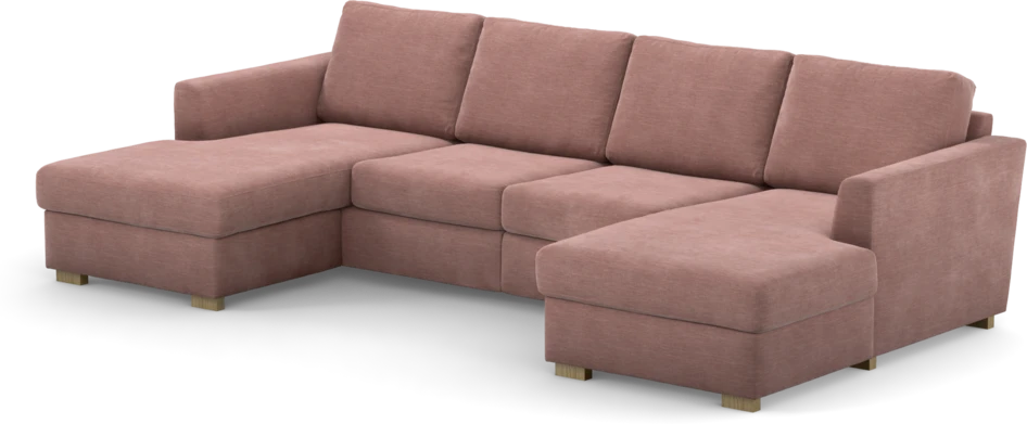 Friday - 2-sits soffa med två schäslonger - Rosa