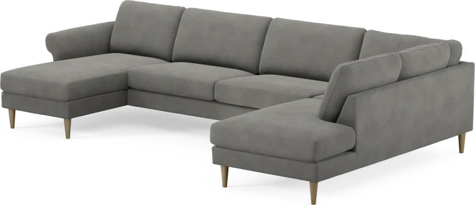Bridge - 3-sits soffa med schäslong vänster och divan höger - Grå