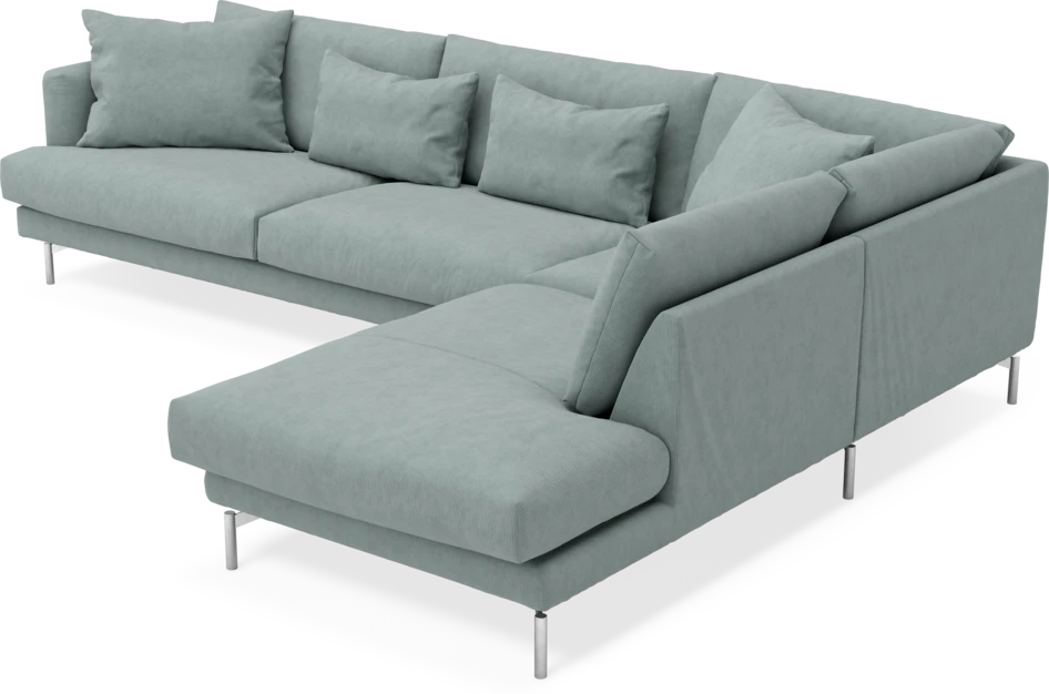Harper - 3-sits soffa med divan höger - Grön