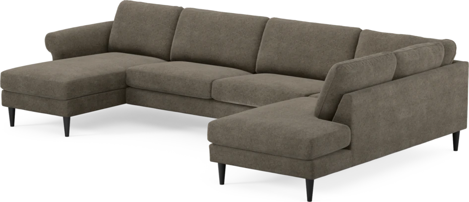Bridge - 3-sits soffa med schäslong vänster och divan höger - Brun